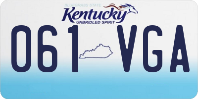 KY license plate 061VGA
