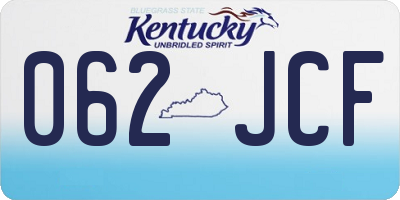 KY license plate 062JCF