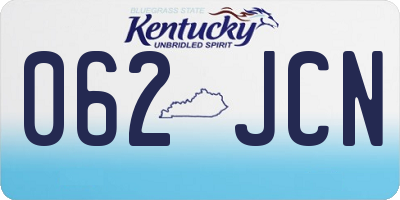 KY license plate 062JCN