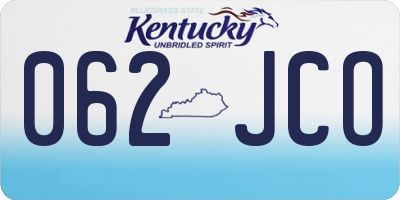 KY license plate 062JCO