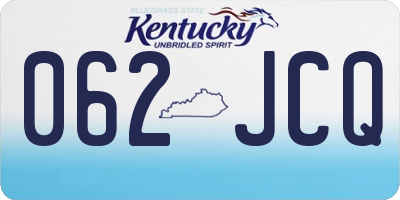 KY license plate 062JCQ