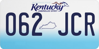 KY license plate 062JCR