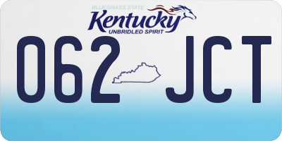 KY license plate 062JCT