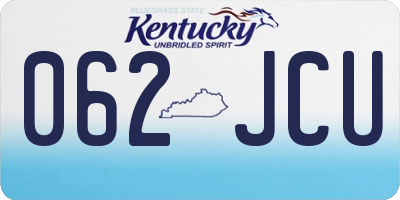 KY license plate 062JCU