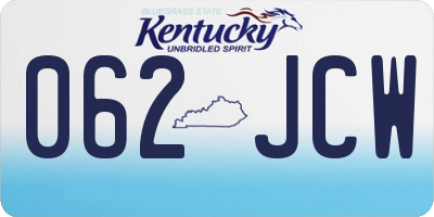KY license plate 062JCW