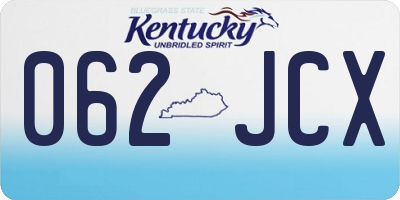 KY license plate 062JCX