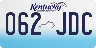 KY license plate 062JDC