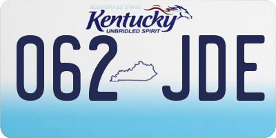 KY license plate 062JDE