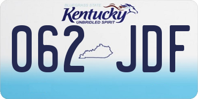 KY license plate 062JDF