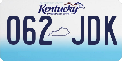 KY license plate 062JDK