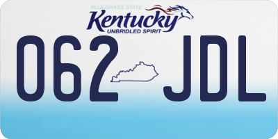 KY license plate 062JDL