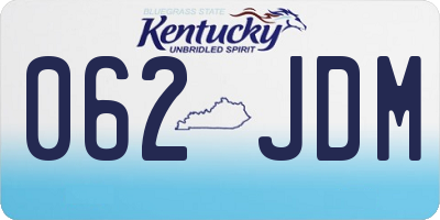 KY license plate 062JDM