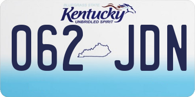 KY license plate 062JDN