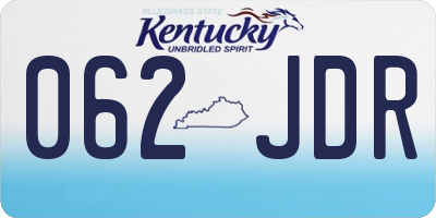 KY license plate 062JDR