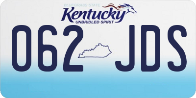 KY license plate 062JDS