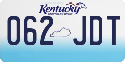 KY license plate 062JDT