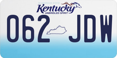 KY license plate 062JDW