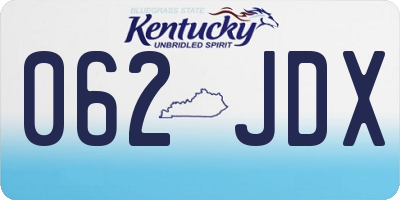 KY license plate 062JDX