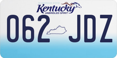 KY license plate 062JDZ