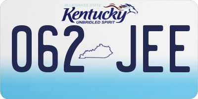 KY license plate 062JEE