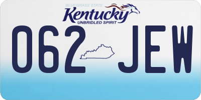 KY license plate 062JEW