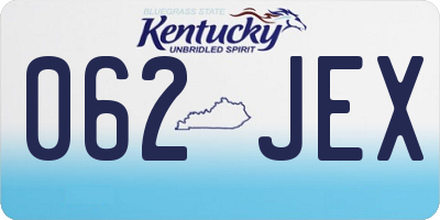 KY license plate 062JEX