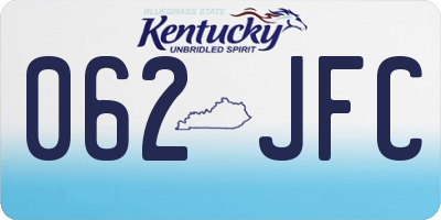 KY license plate 062JFC