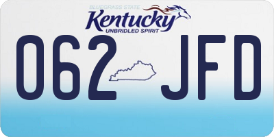 KY license plate 062JFD
