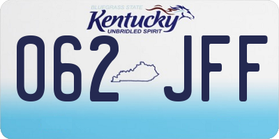 KY license plate 062JFF