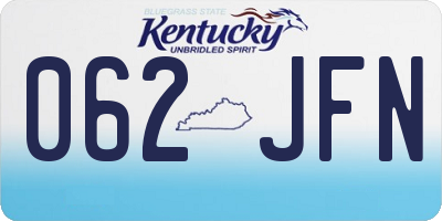 KY license plate 062JFN