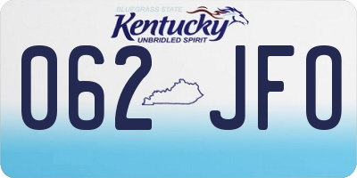 KY license plate 062JFO
