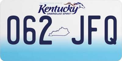 KY license plate 062JFQ