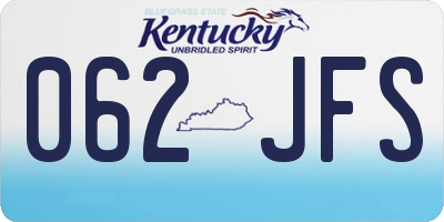 KY license plate 062JFS