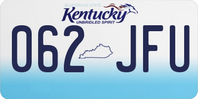 KY license plate 062JFU