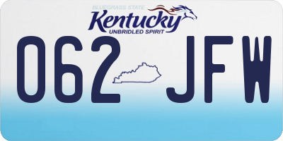 KY license plate 062JFW