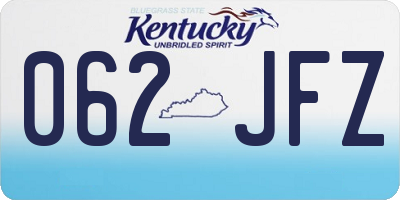 KY license plate 062JFZ