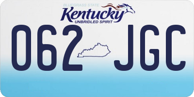 KY license plate 062JGC