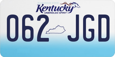 KY license plate 062JGD