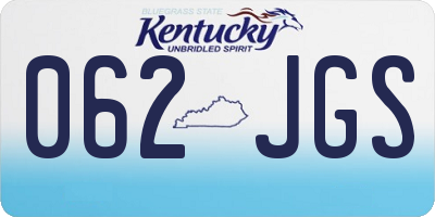 KY license plate 062JGS