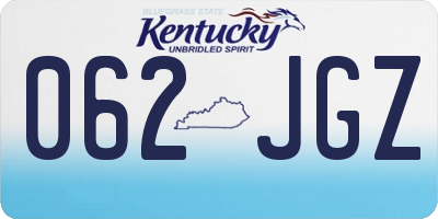 KY license plate 062JGZ