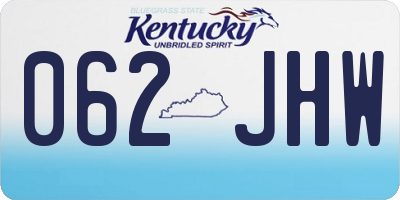 KY license plate 062JHW