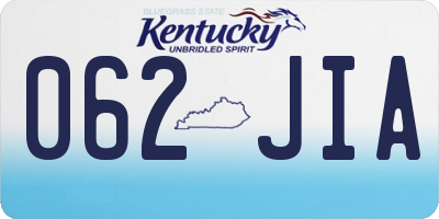 KY license plate 062JIA