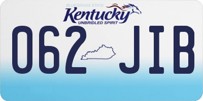 KY license plate 062JIB