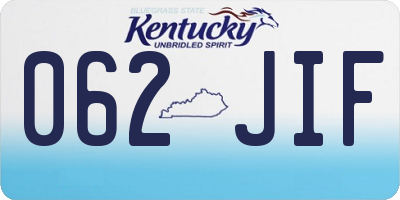 KY license plate 062JIF