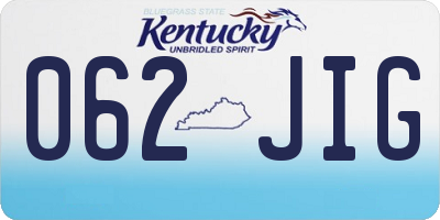 KY license plate 062JIG
