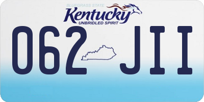 KY license plate 062JII