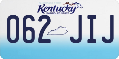 KY license plate 062JIJ