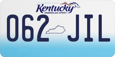 KY license plate 062JIL