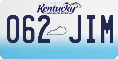 KY license plate 062JIM