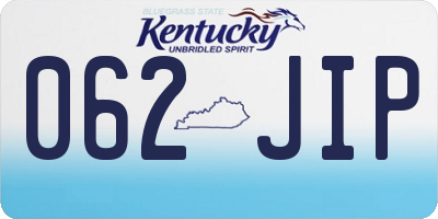 KY license plate 062JIP